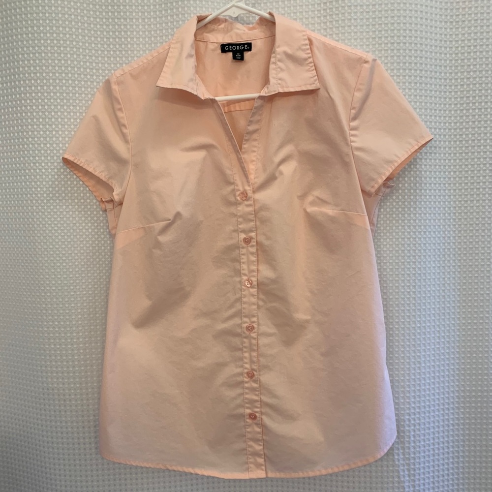 George Medium Peach Button Down Blouse